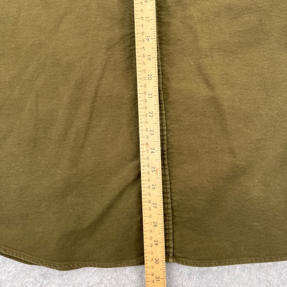 J. Peterman Shirt Mens XXL Green Flannel Button Down Heavy Cotton Portugal Made - Picture 4 of 8